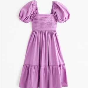 The A&F Emerson Poplin Puff Sleeve Midi Dress